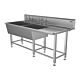 Double Bowl Single Drainer Stainless Steel Belfast Sink - Right Drainer