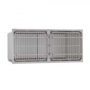 Stainless steel double kennel 1083x500x700