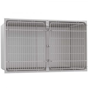 Stainless steel double kennel 1300x800x700
