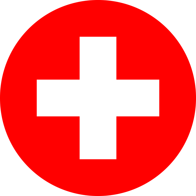 Switzerland flag round